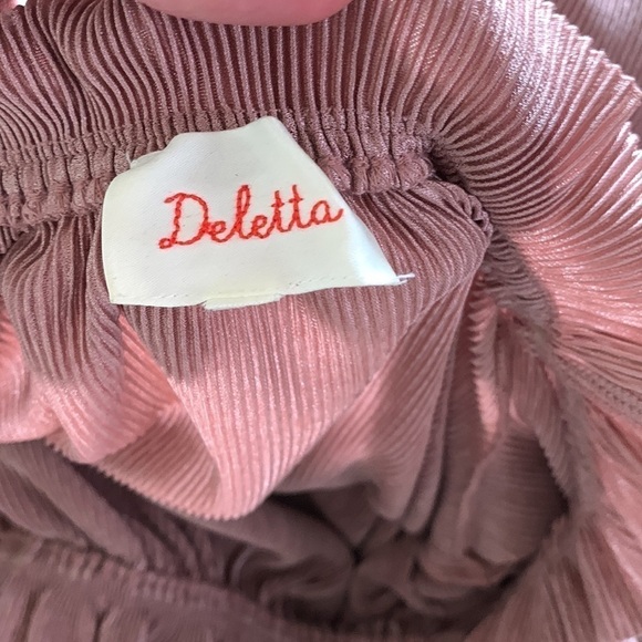 Anthropologie Deletta Pink Metallic Pleated Blouse - Picture 5 of 5